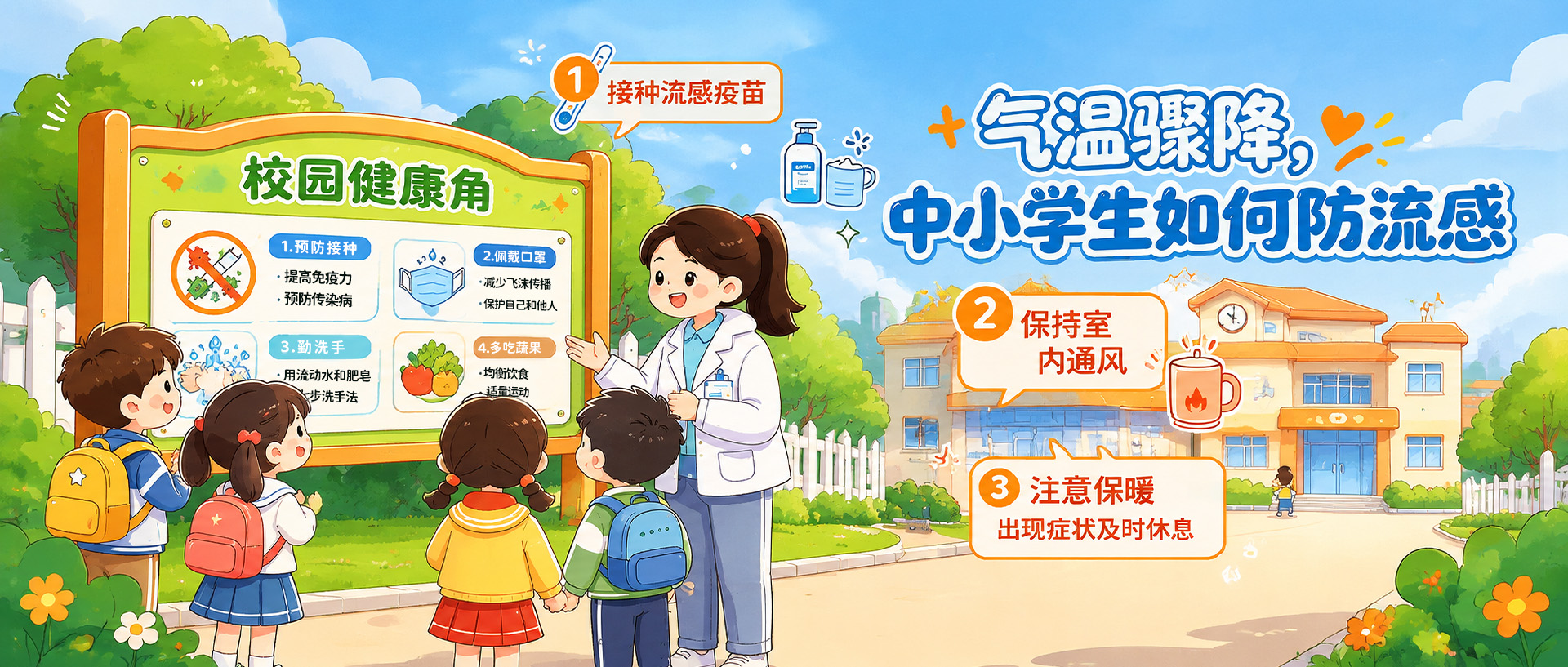 气温骤降，中小学生如何防流感